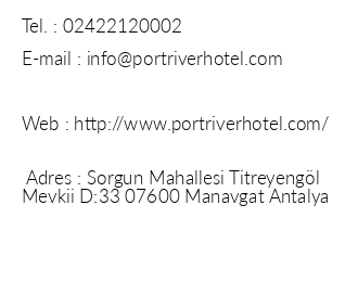 Port River Hotel Spa iletiim bilgileri